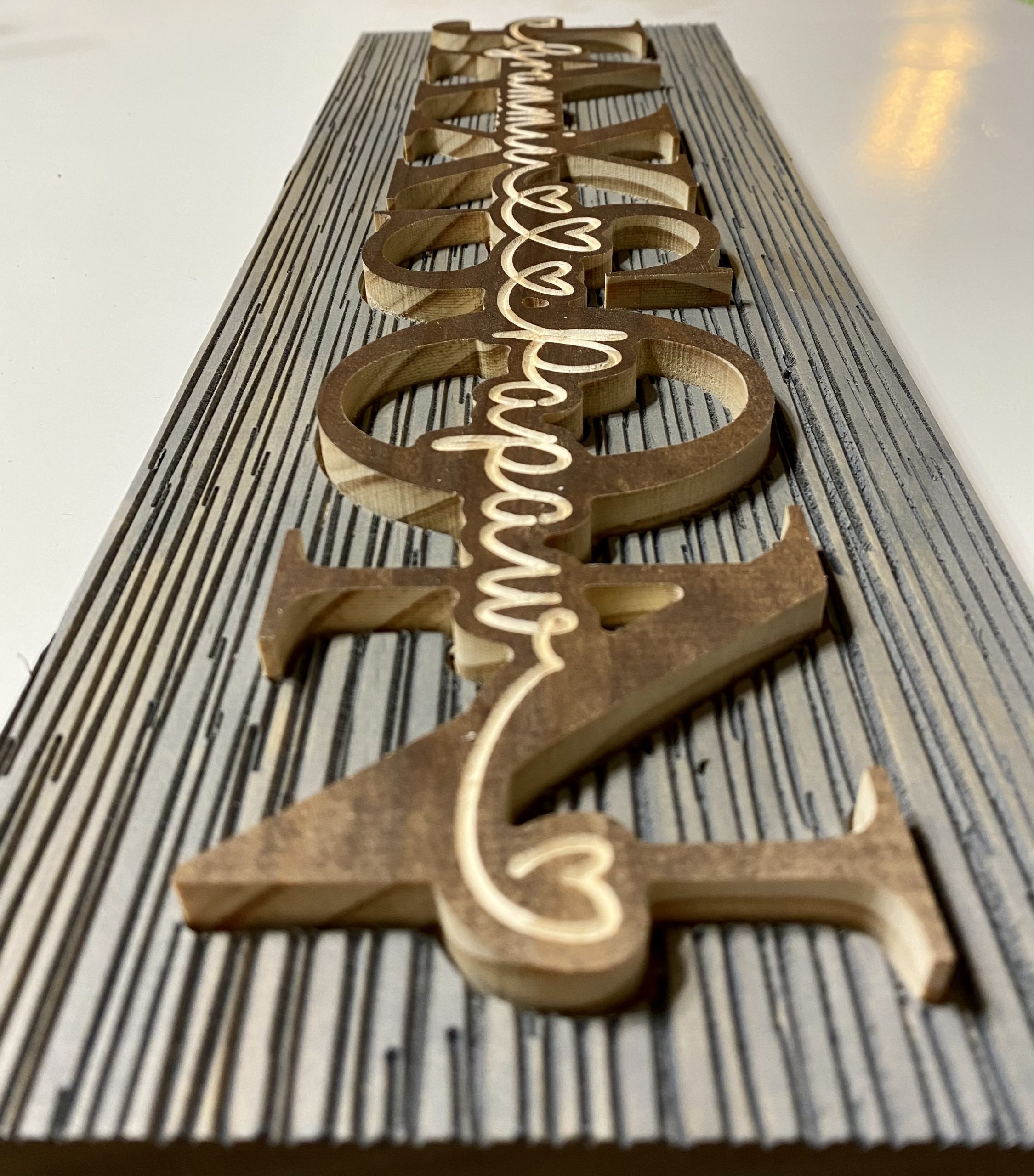 Inlayed Custom Love Sign – Seabrook WoodWorks